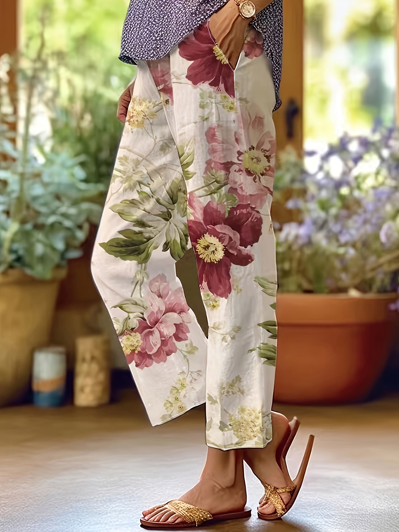 Inara | Calças de Verão com Estampa Floral