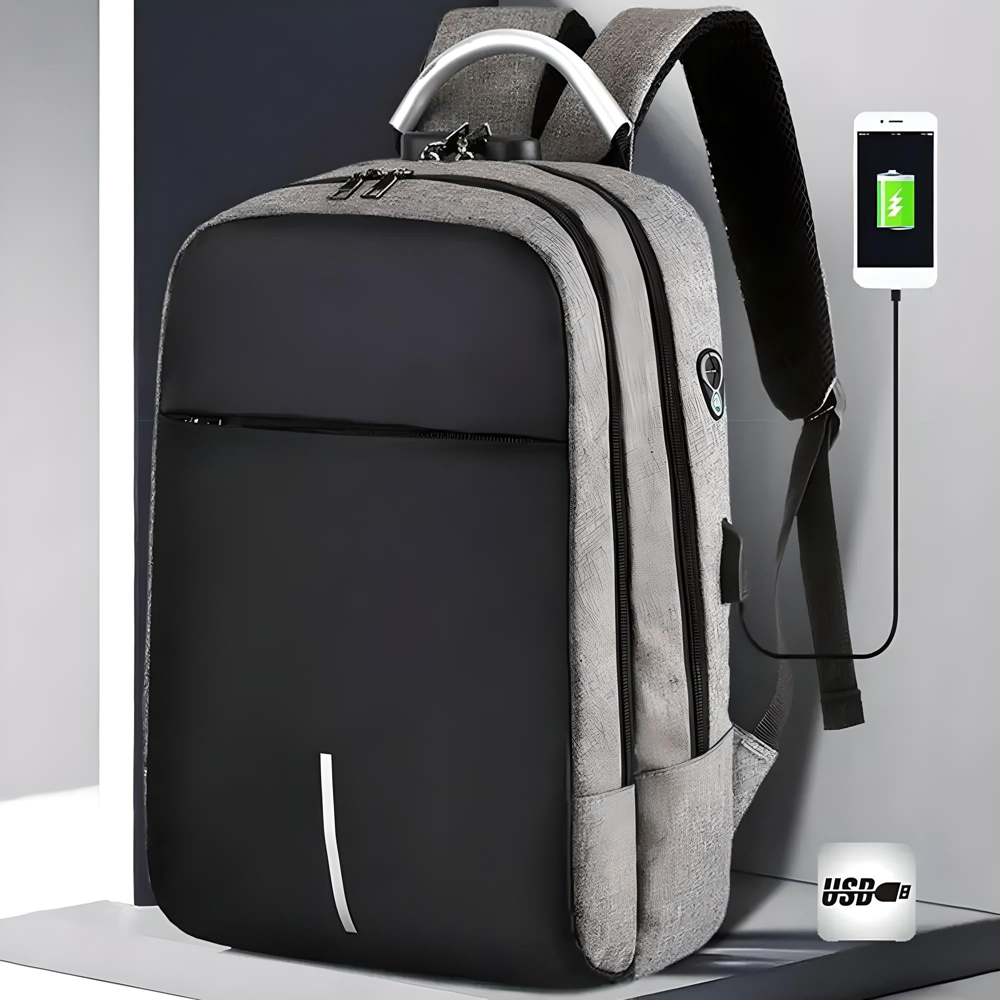 Modern Padded Unisex Travel Backpack with Zipper Closure