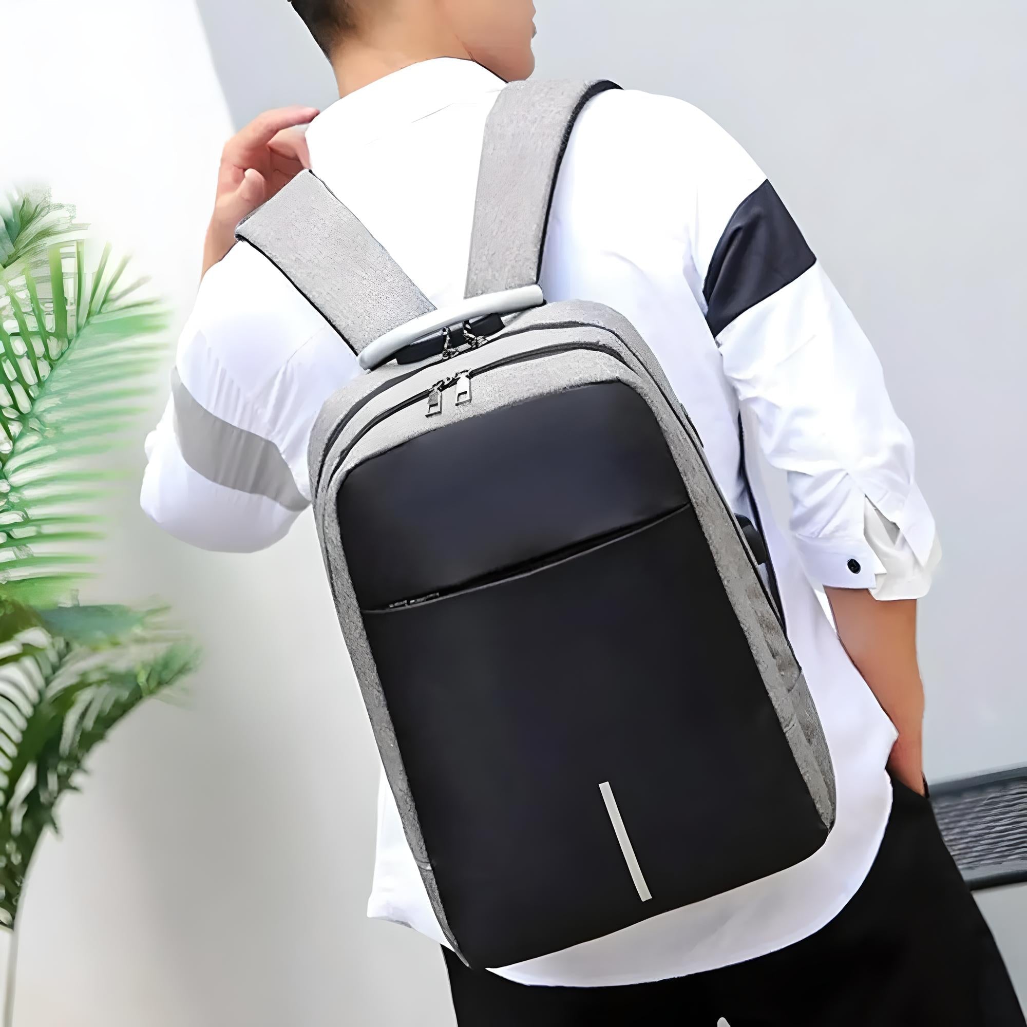 Modern Padded Unisex Travel Backpack with Zipper Closure