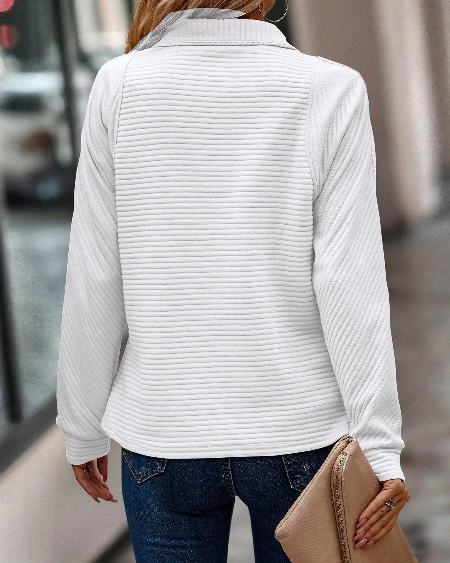 Suéter Elegante de Malha Feminino com Zíper