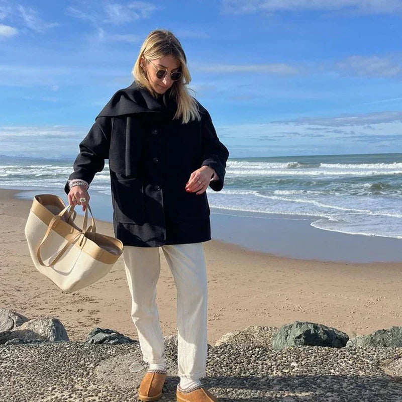 Casaco Oversized de Lã Elara - Luxo e Conforto