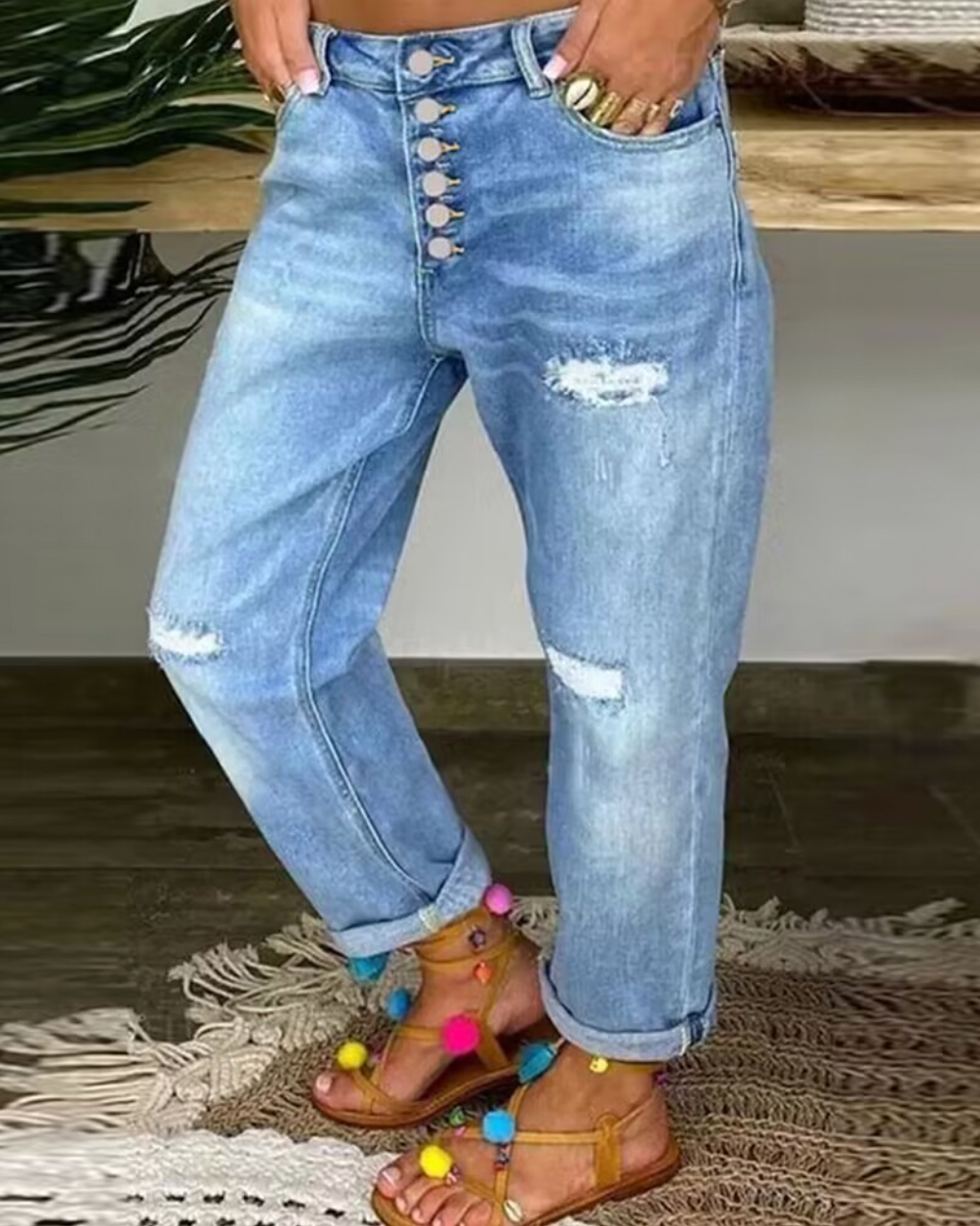 Celeste | Elegantes Calças de Jeans para a Primavera