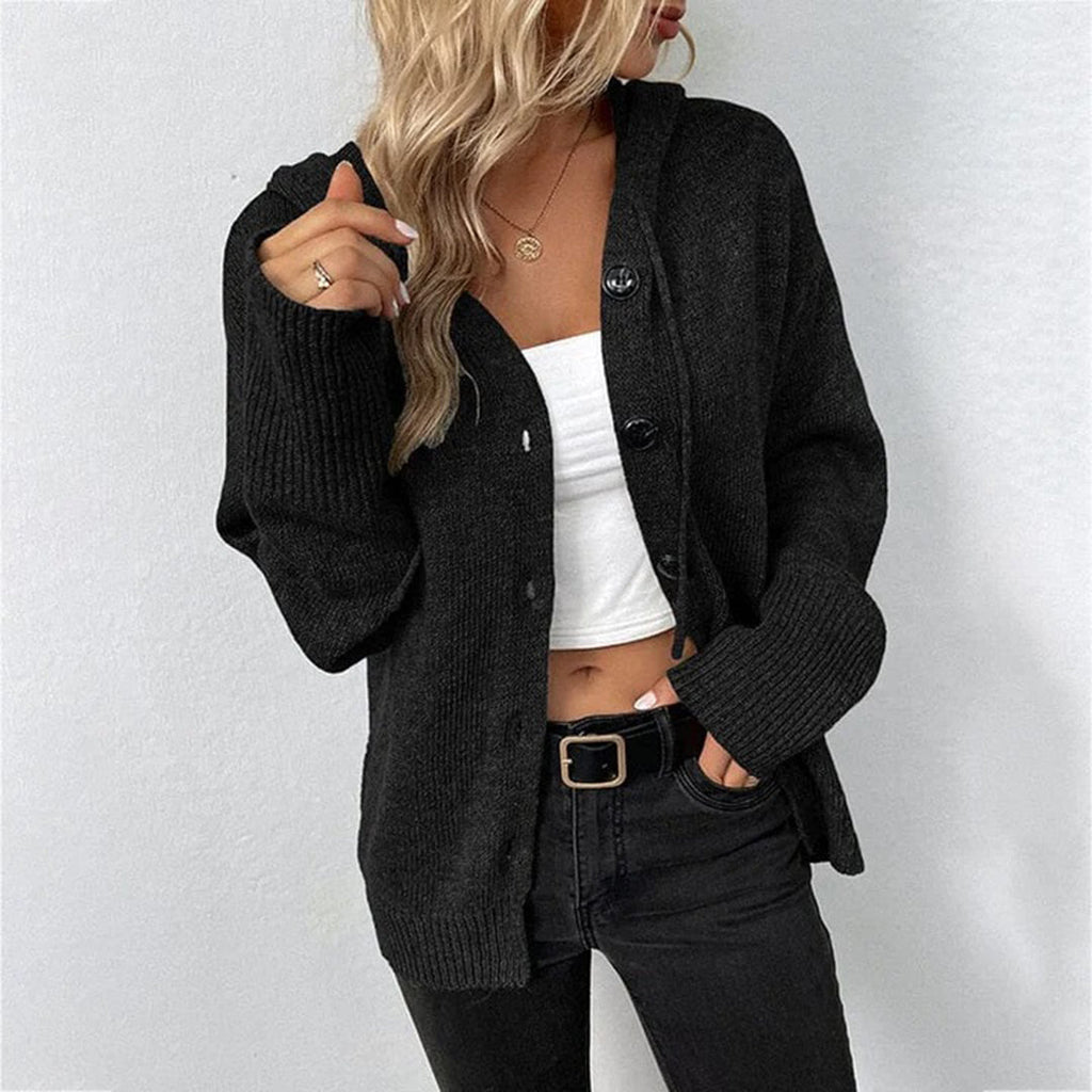 Cardigan Hoodie Feminino em Cor Clássica – Máximo Conforto