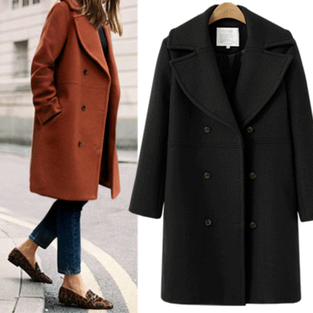 Casaco Longo de Lã Reversível Feminino – Ideal para o Outono
