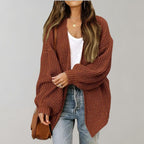 Cardigan Casual de Malha com Corte Confortável para Mulheres