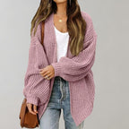 Cardigan Casual de Malha com Corte Confortável para Mulheres