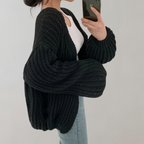 Cardigan Oversized de Malha com Corte Confortável para Mulheres