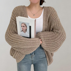 Cardigan Oversized de Malha com Corte Confortável para Mulheres