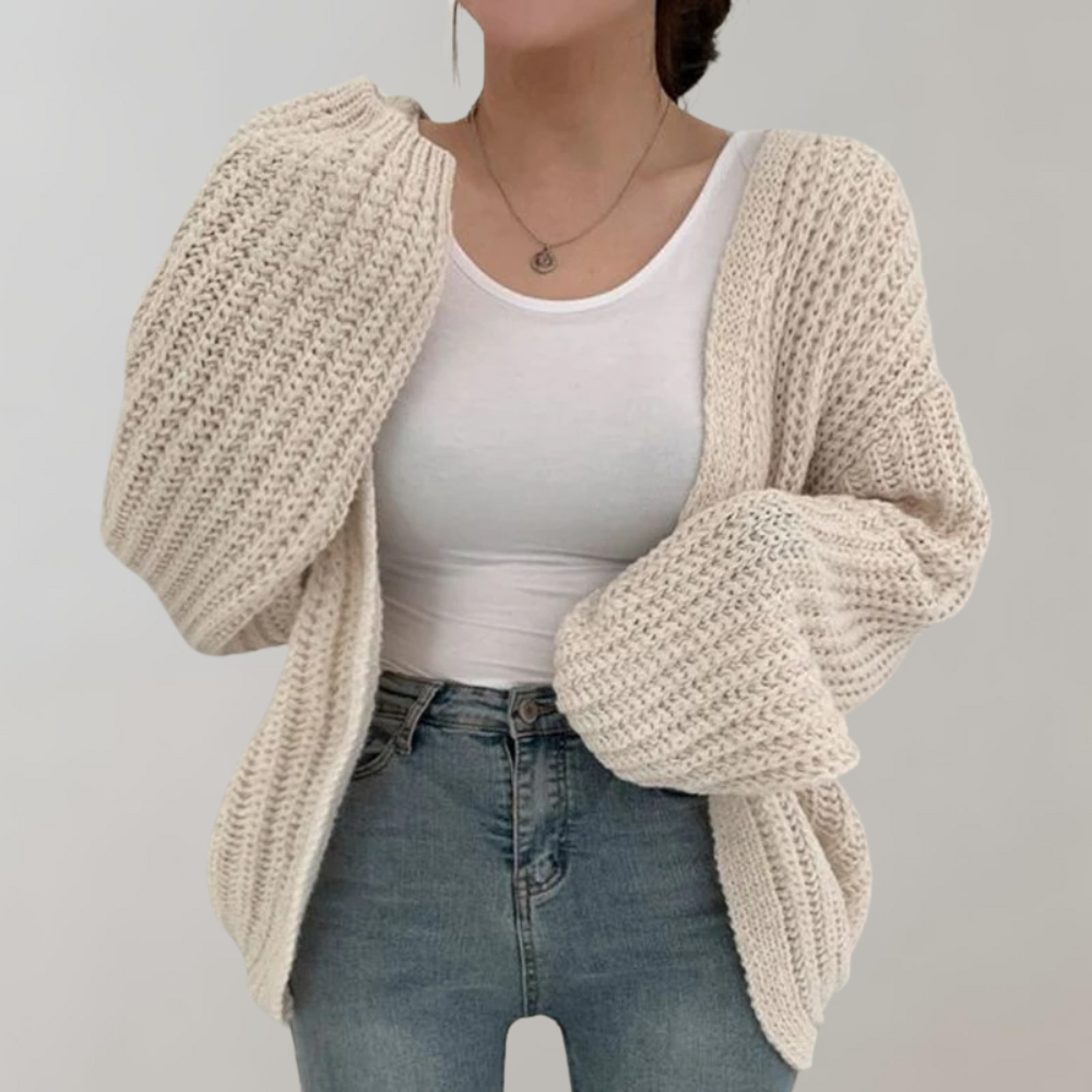 Cardigan Oversized de Malha com Corte Confortável para Mulheres