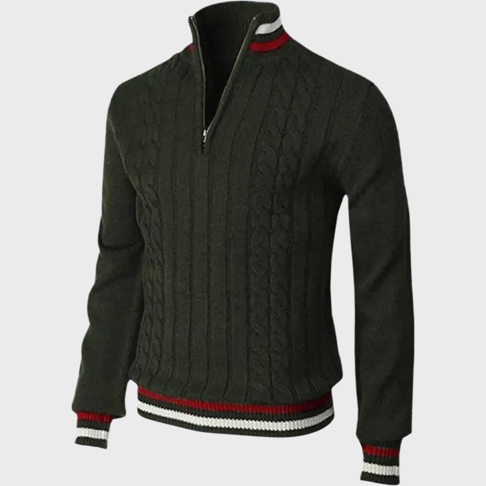 Berend - Estiloso Suéter Masculino com Meio Zíper