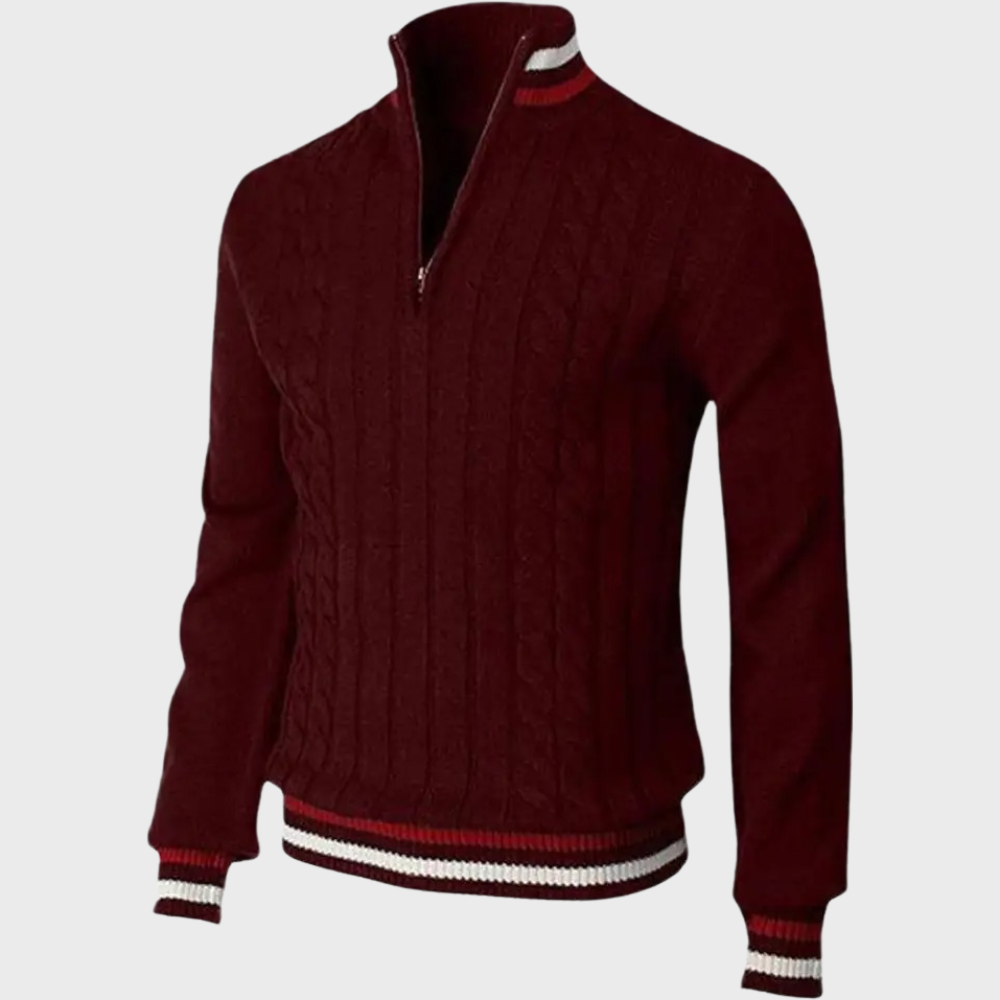 Berend - Estiloso Suéter Masculino com Meio Zíper