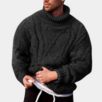 JEVO - Suéter de Inverno Masculino com Gola Alta