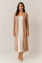 Cardigan Longo de Tricô Feminino