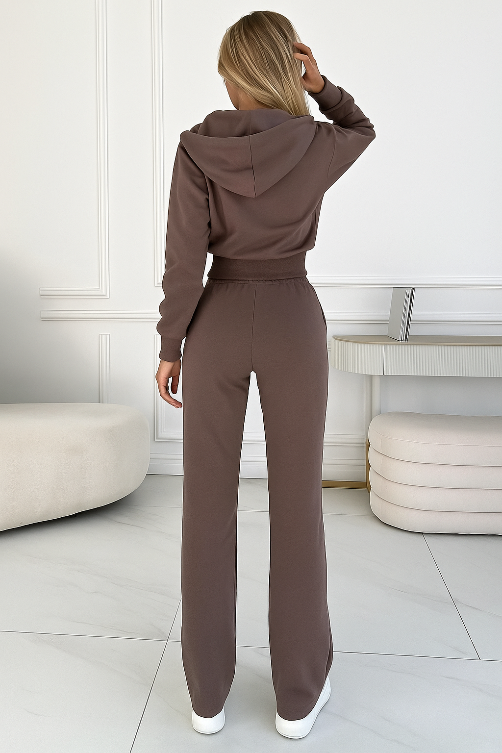 Conjunto de Treino Feminino com Capuz e Zíper