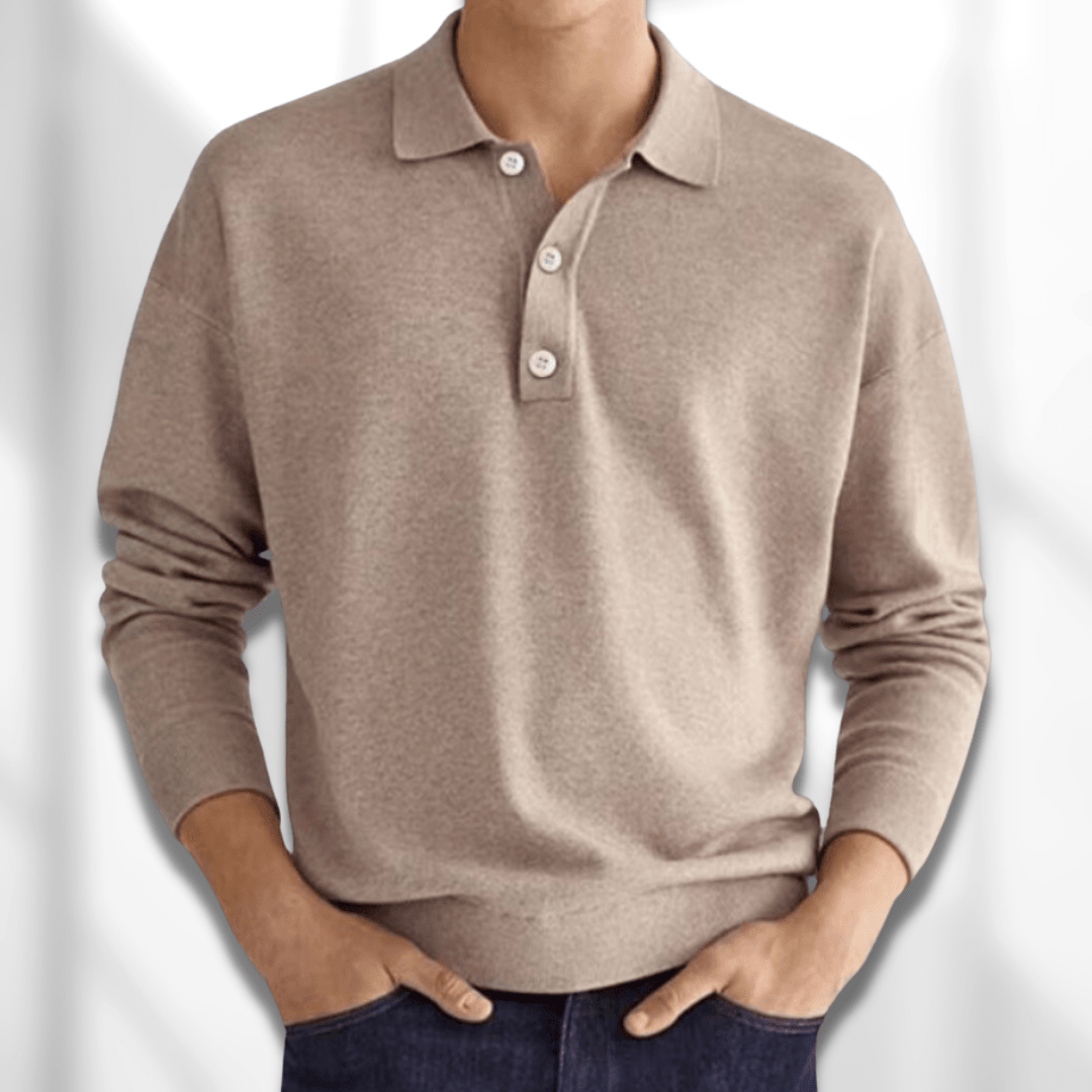LEON - Suéter Polo para Hombre