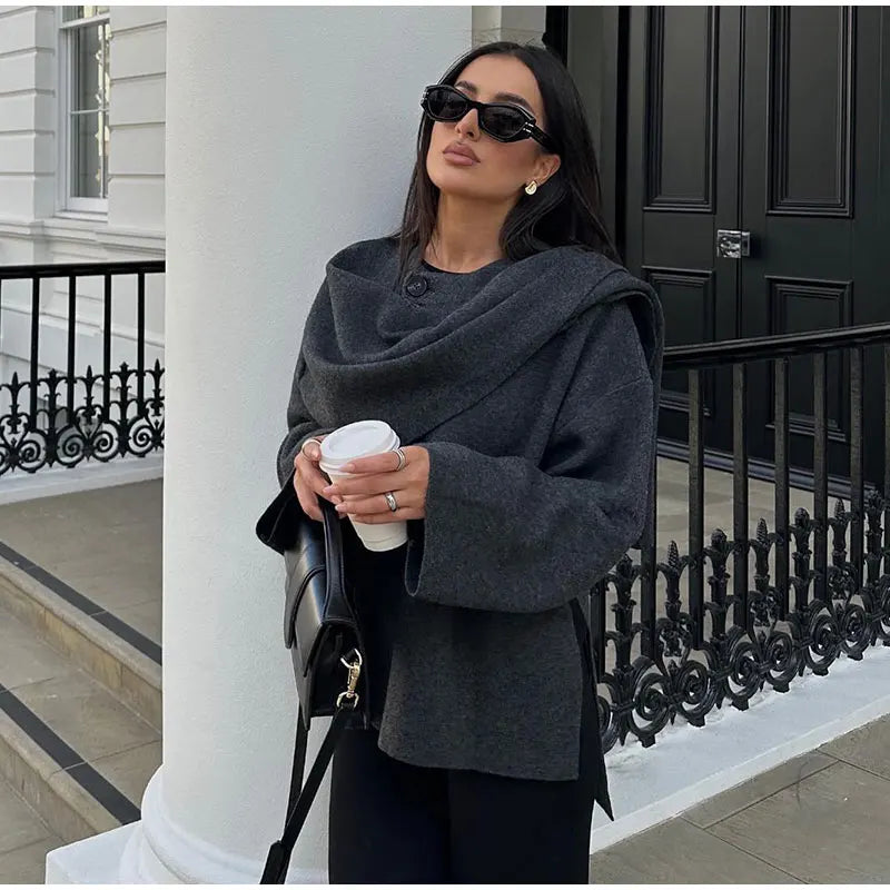 Casaco Oversized de Lã Elara - Luxo e Conforto
