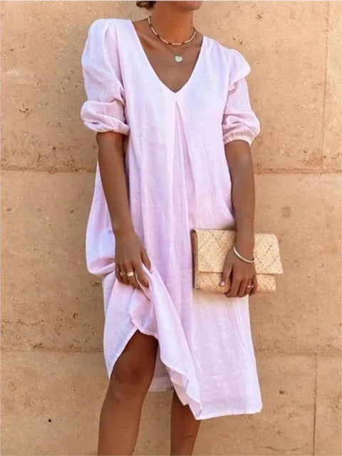 Fanny | Vestido Midi Casual Moderno Feminino