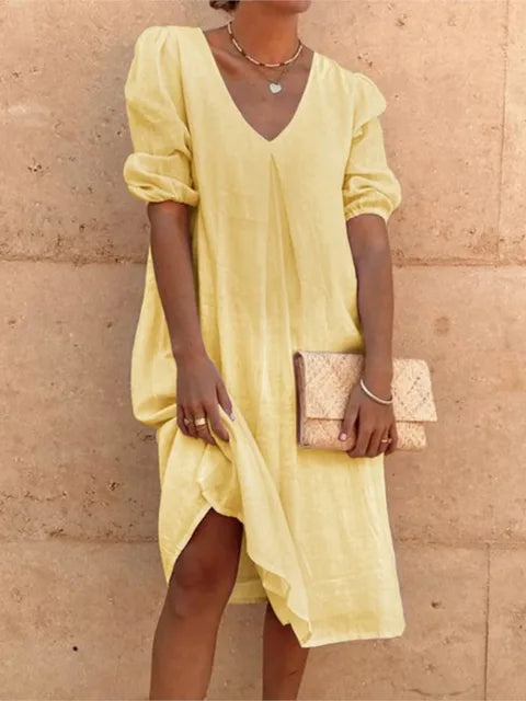 Fanny | Vestido Midi Casual Moderno Feminino