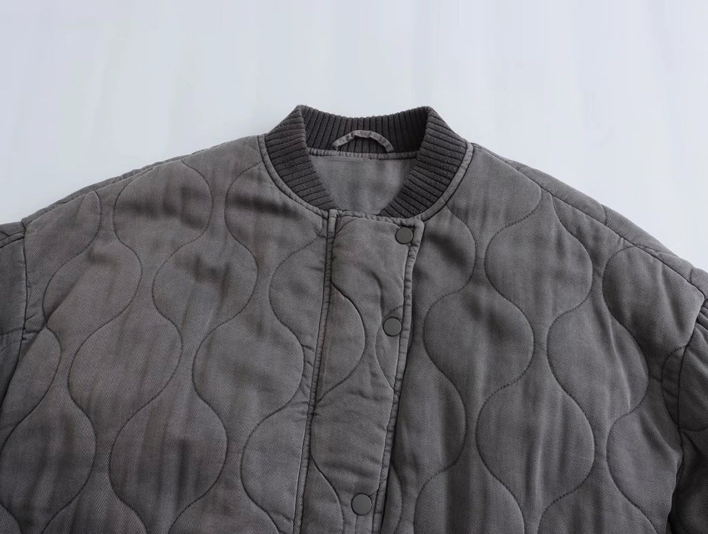 Casaco Feminino Bomber Acolchoado com Gola Canelada - Estilo Casual e Confortável