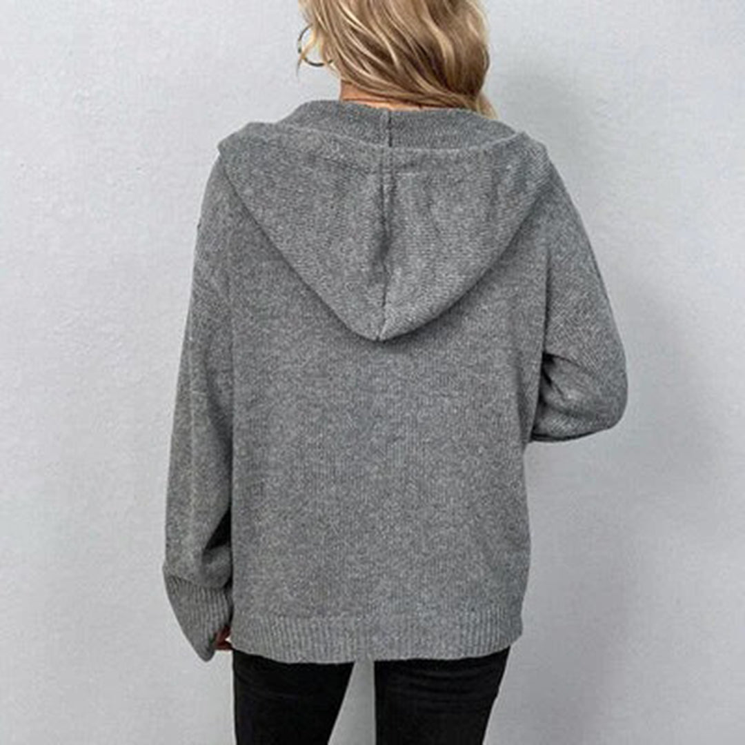 Cardigan Hoodie Feminino em Cor Clássica – Máximo Conforto