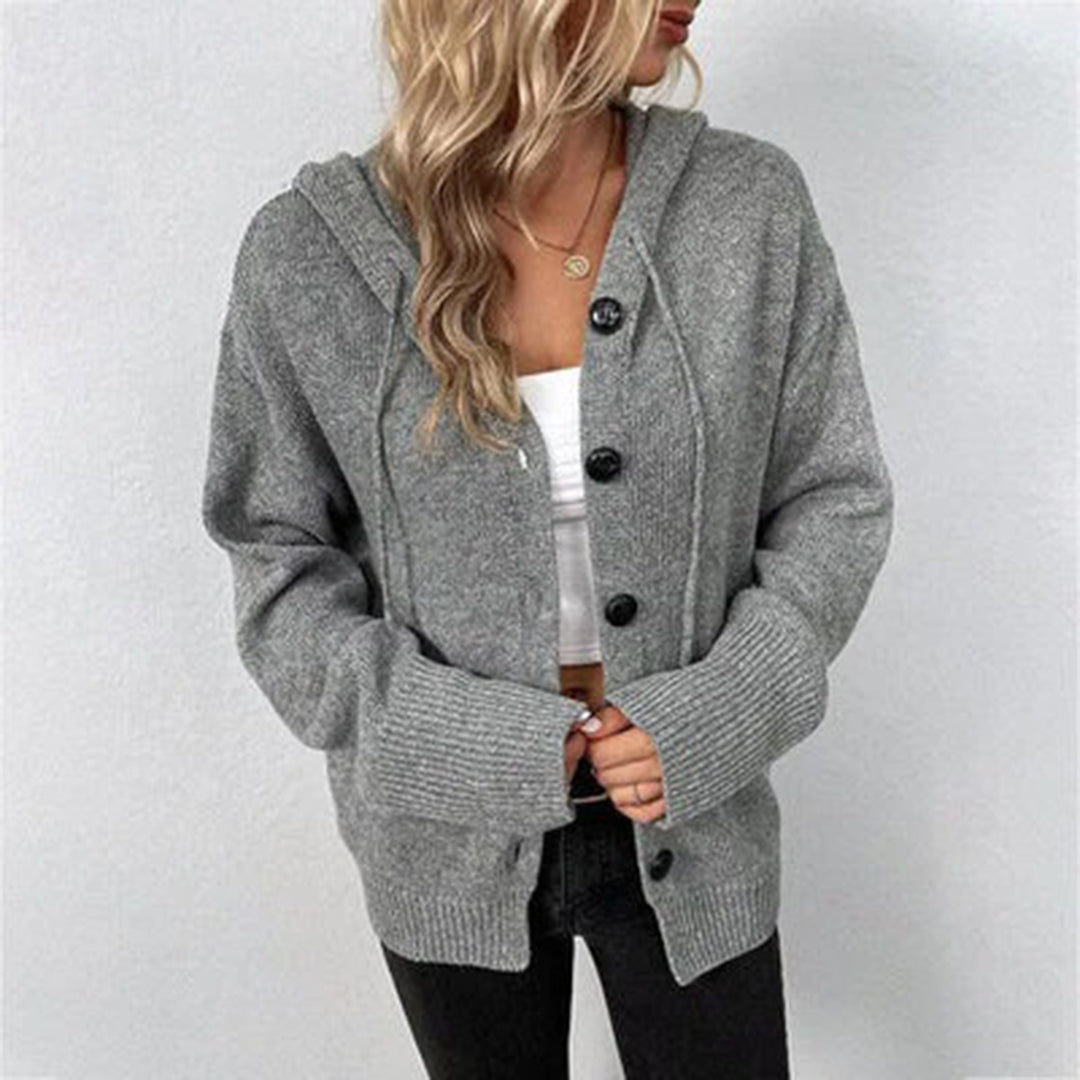 Cardigan Hoodie Feminino em Cor Clássica – Máximo Conforto