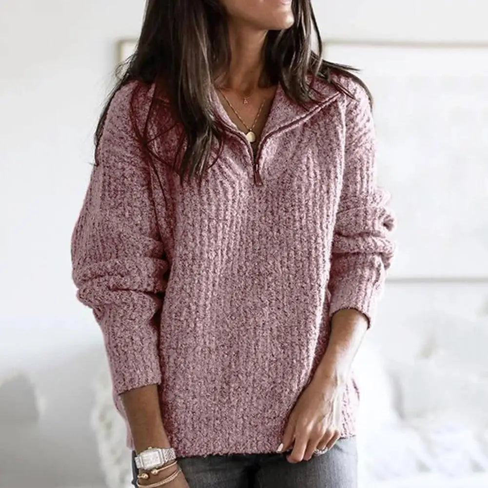 Suéter Feminino com Zíper Frontal