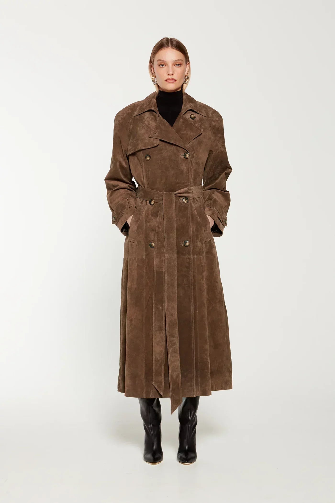 Trench Coat de Camurça Premium Valeria