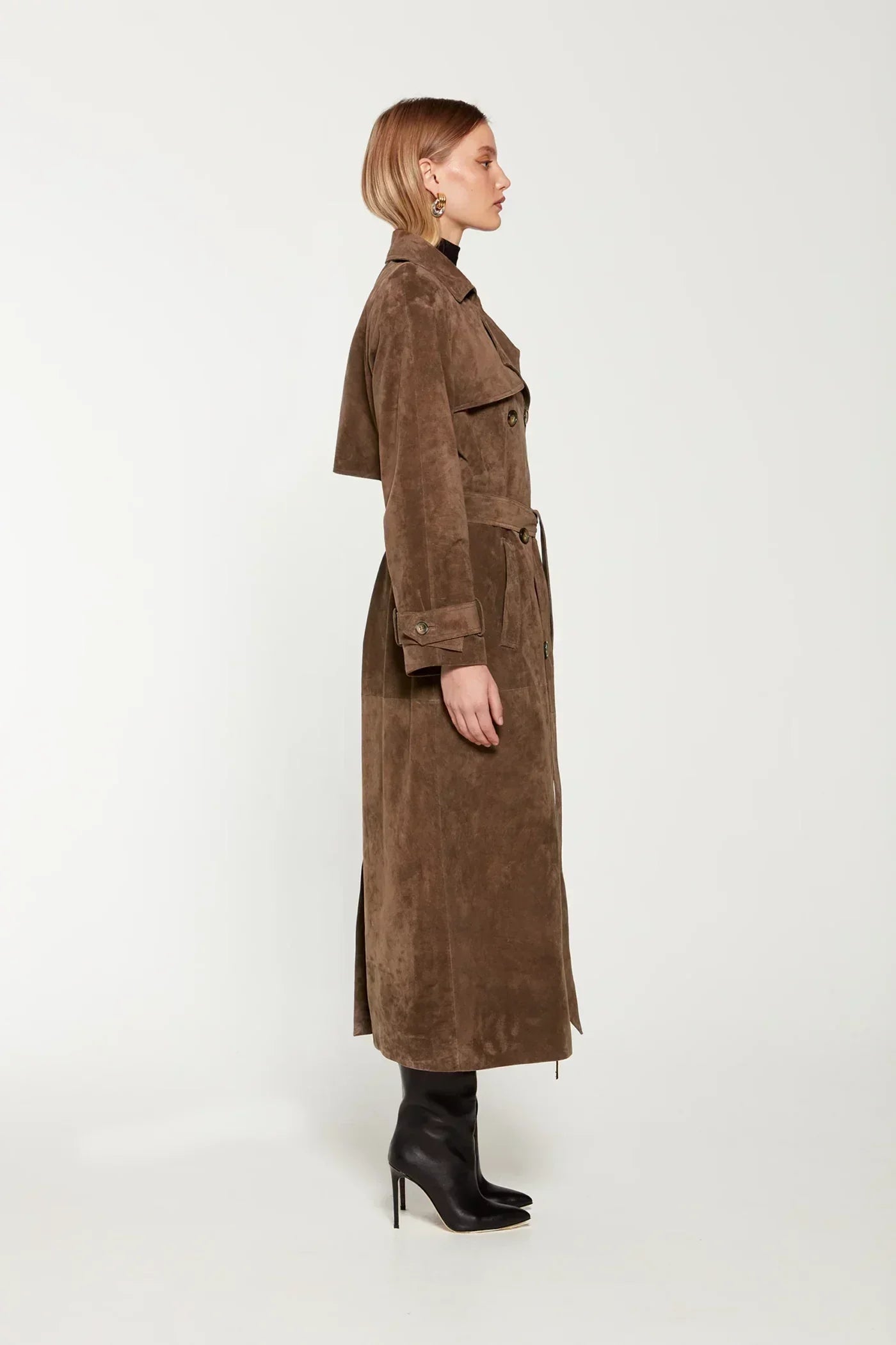 Trench Coat de Camurça Premium Valeria
