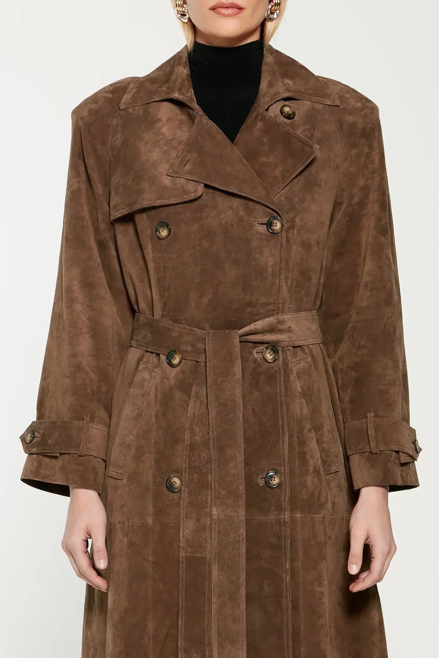 Trench Coat de Camurça Premium Valeria
