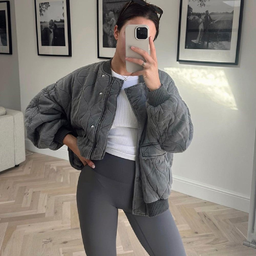Casaco Bomber Casual Feminino com Almofadas