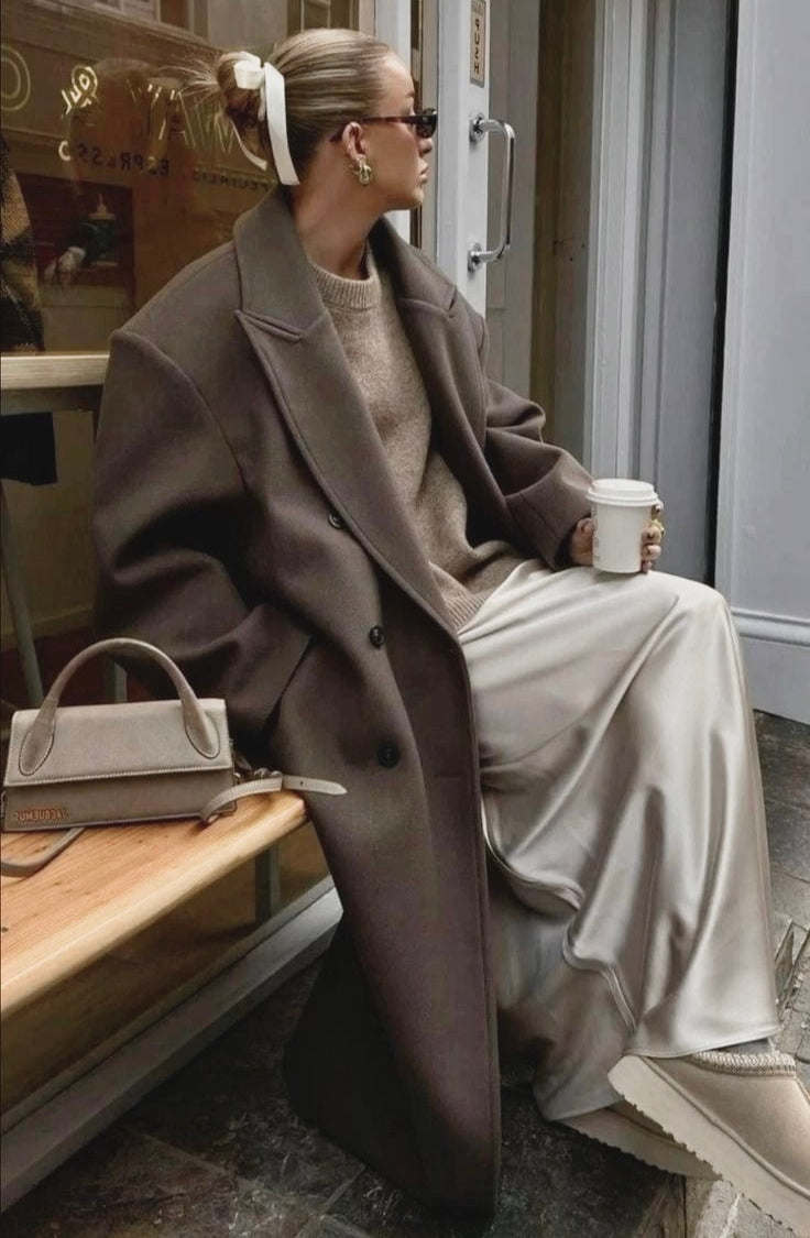 Elegante Casaco Longo de Lã | Saphira