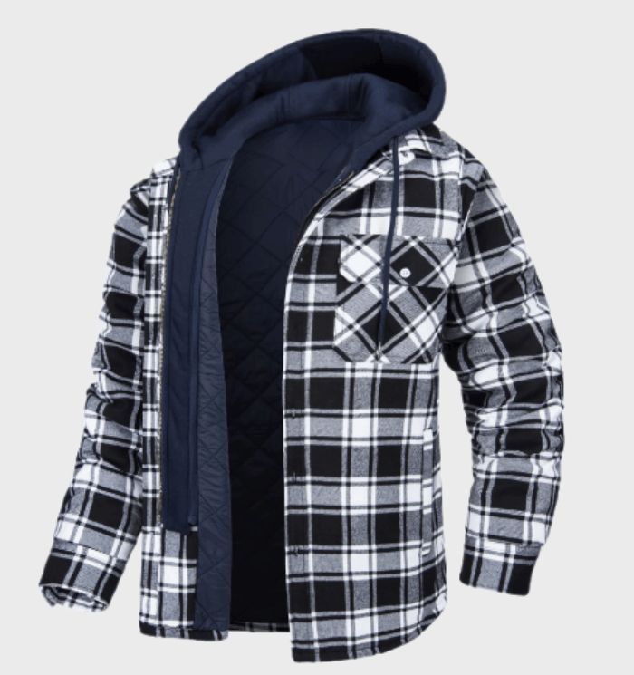 STENLEY - Casaco Masculino de Inverno com Estampa de Xadrez Robust