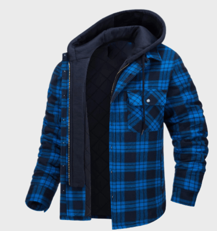 STENLEY - Casaco Masculino de Inverno com Estampa de Xadrez Robust