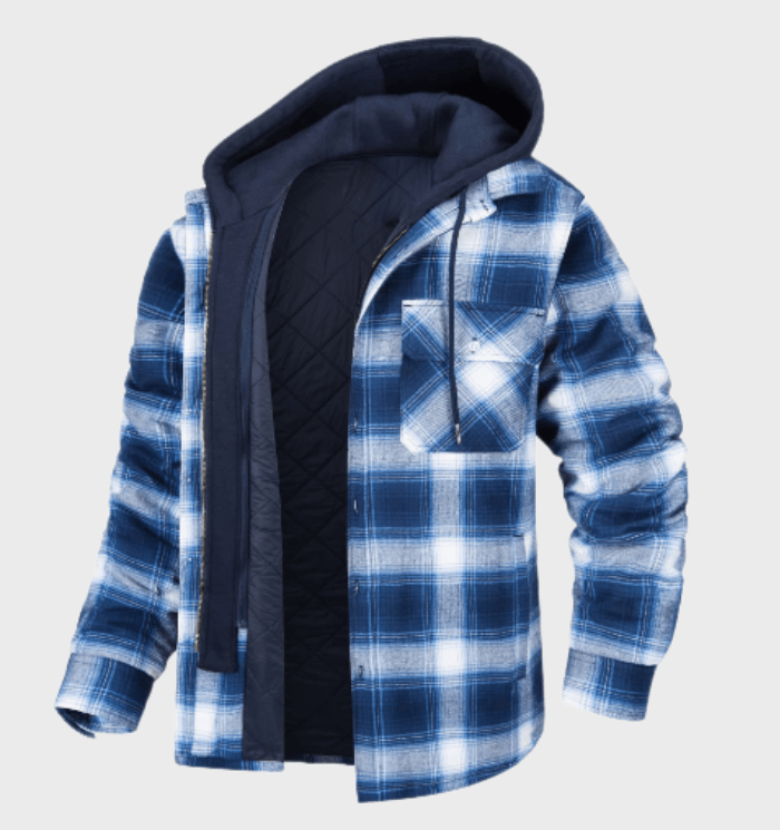 STENLEY - Casaco Masculino de Inverno com Estampa de Xadrez Robust