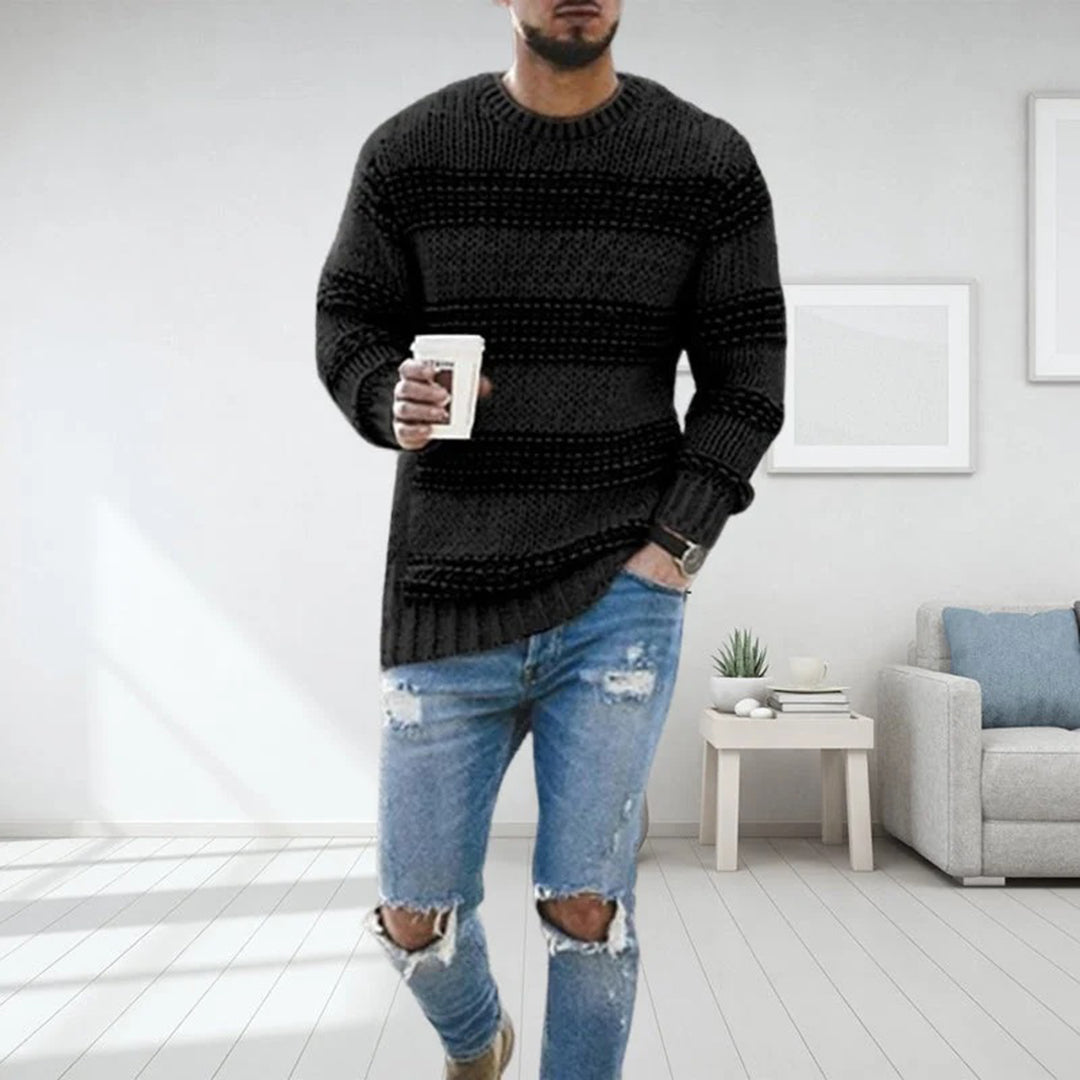 LAVINO - Suéter Listrado de Malha Masculino