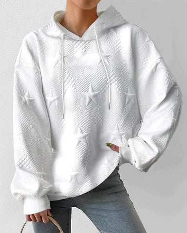 Confortável Sweatshirt Branca em Tricot para Mulheres