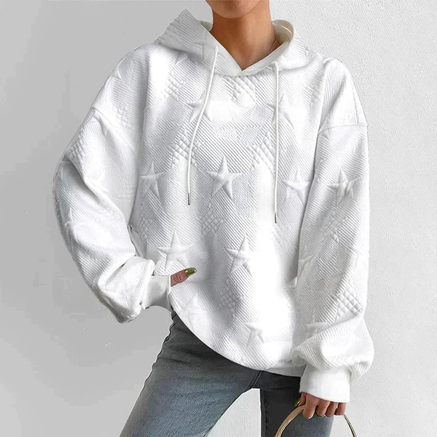 Confortável Sweatshirt Branca em Tricot para Mulheres
