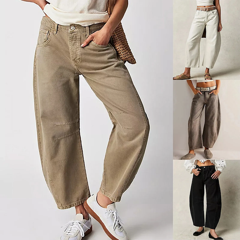 Hannel | Calças Jeans Femininas de Corte Amplo