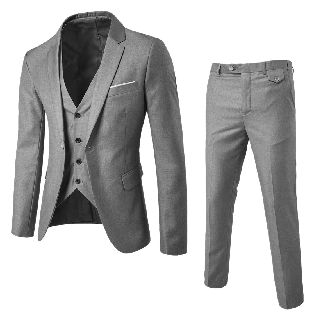 Conjunto Masculino de Três Peças Ajustado | Roupas Profissionais