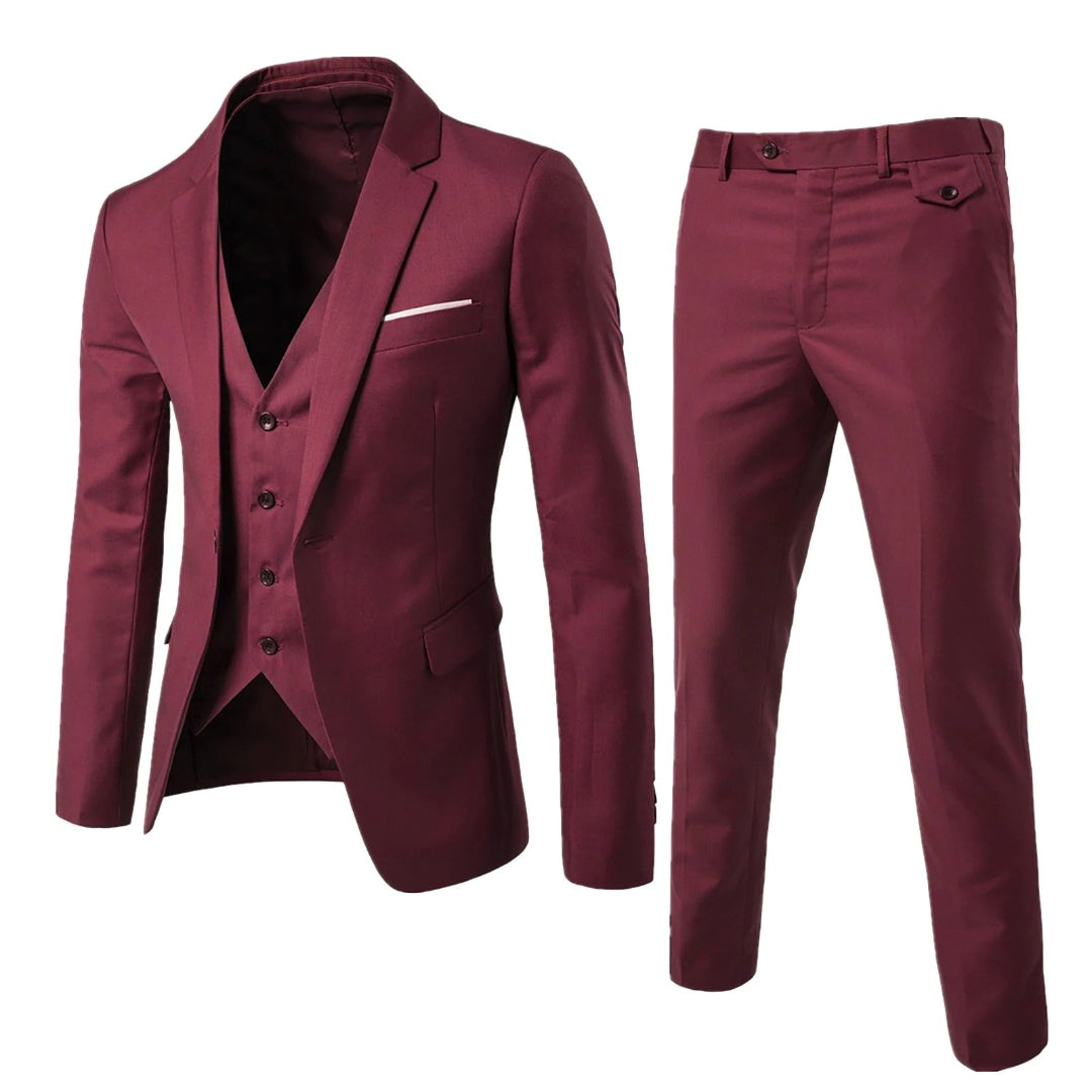 Conjunto Masculino de Três Peças Ajustado | Roupas Profissionais