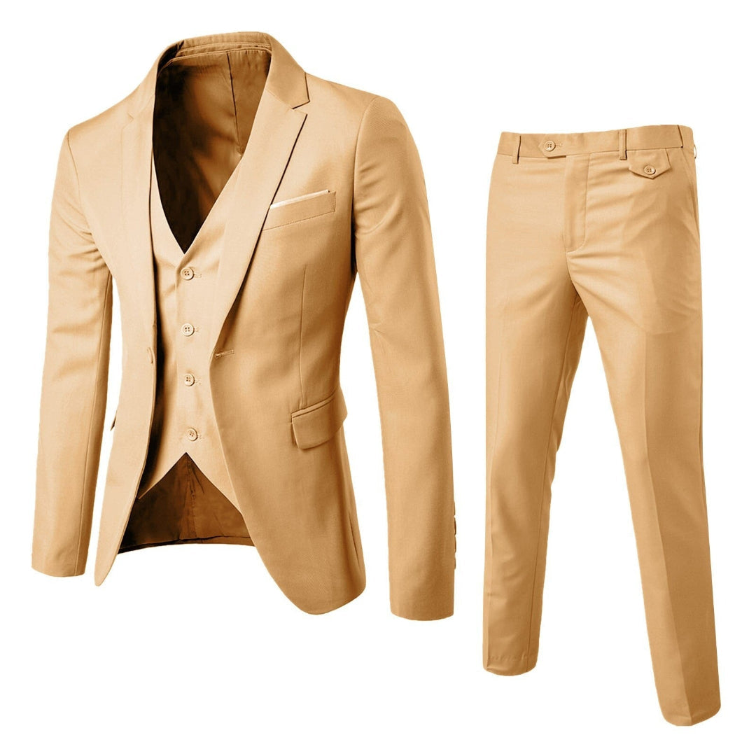 Conjunto Masculino de Três Peças Ajustado | Roupas Profissionais