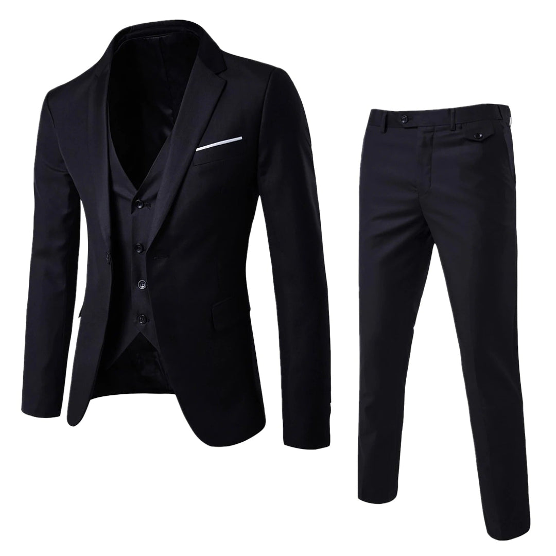 Conjunto Masculino de Três Peças Ajustado | Roupas Profissionais