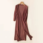 Cardigan Longo de Tricô Feminino