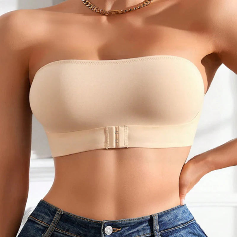 Sutiã Push Up Sem Alças Feminino com Fecho