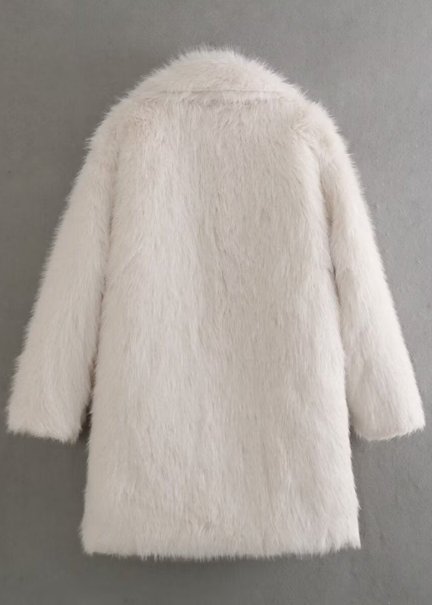 Casaco de Inverno Estiloso em Pelo Sintético para Mulheres - Elegância e Conforto Aconchegante