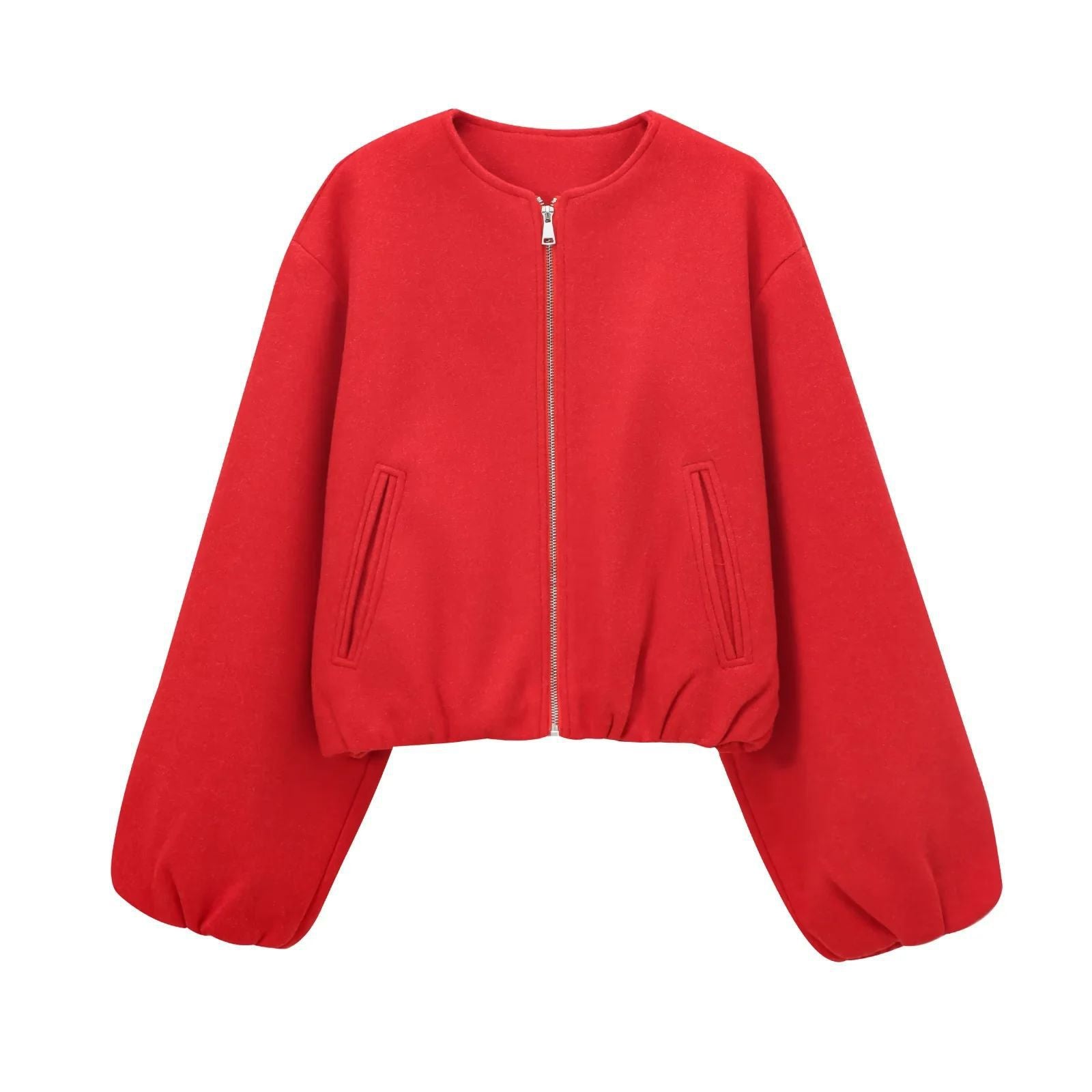 Casaco Bomber Cropped Feminino – Tecido Macio – Zíper Frontal – Estilo Casual e Confortável