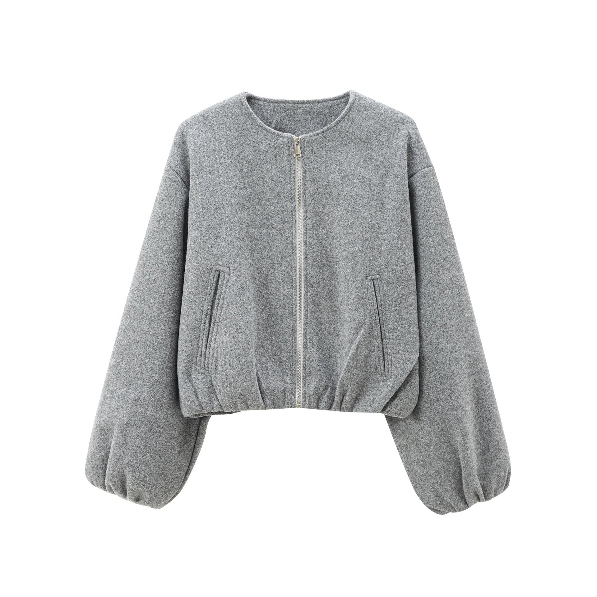 Casaco Bomber Cropped Feminino – Tecido Macio – Zíper Frontal – Estilo Casual e Confortável