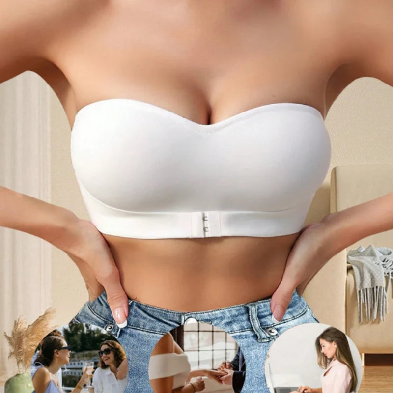 Sutiã Push Up Sem Alças Feminino com Fecho