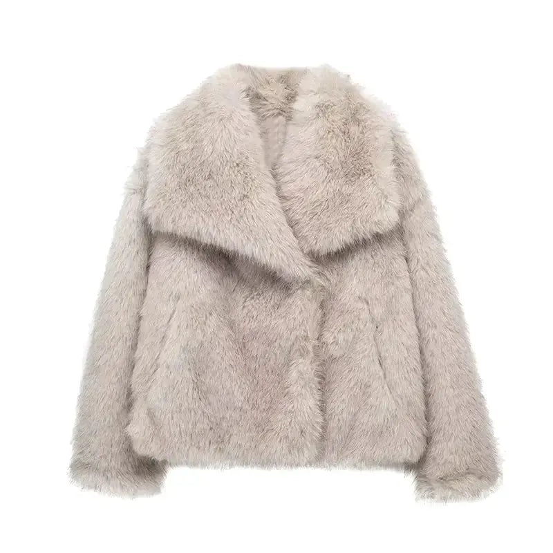 Casaco Feminino Elegante em Pelo Sintético - Sofisticado, Macio e Estiloso