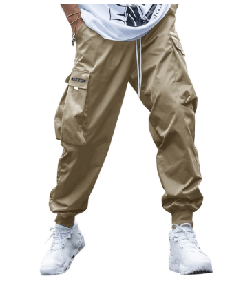 Calças Cargo Jogger Masculinas com Punhos Elásticos